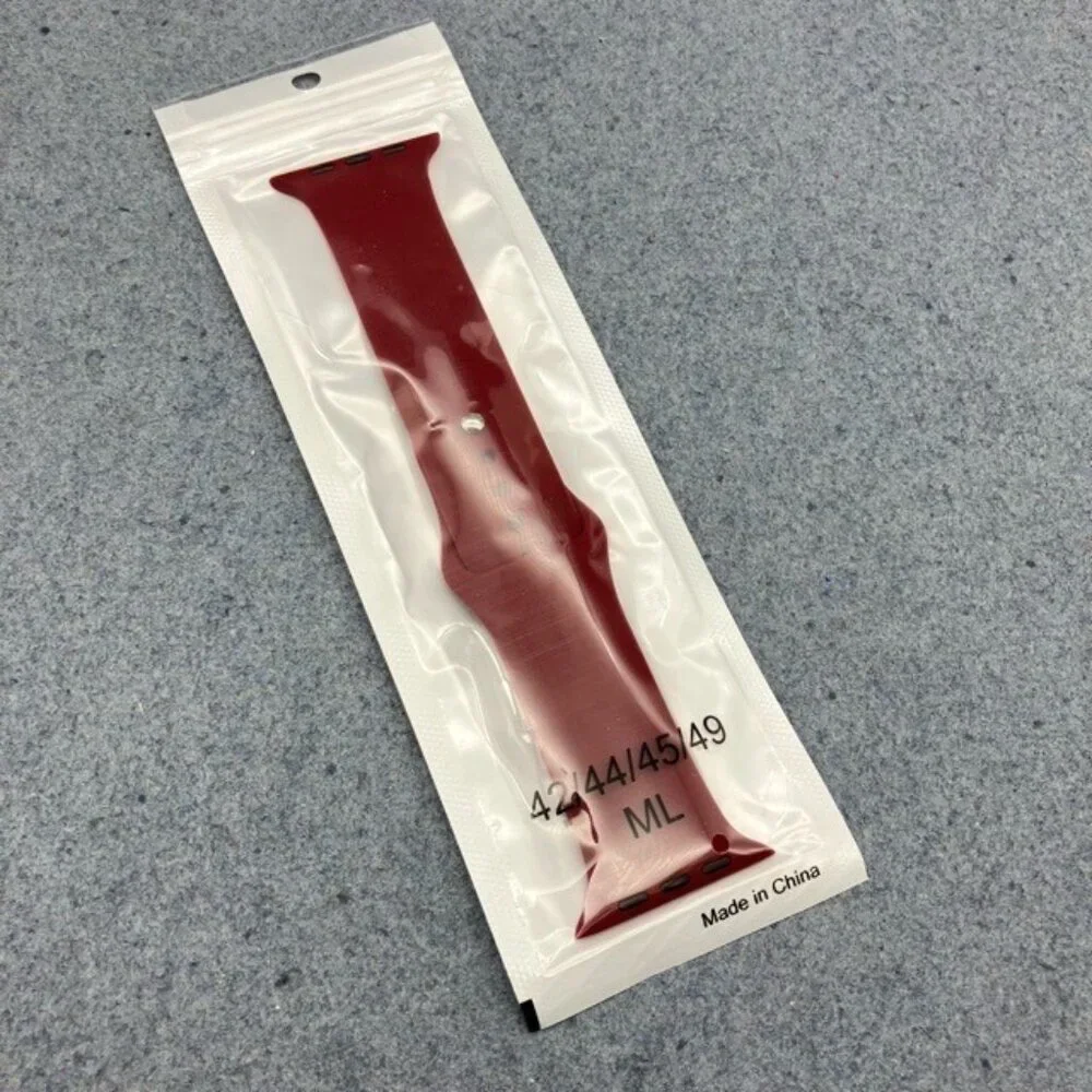 New Silicone Watch Band 42/44/45/46/49mm ML Wine Red Replacement Strap Unisex